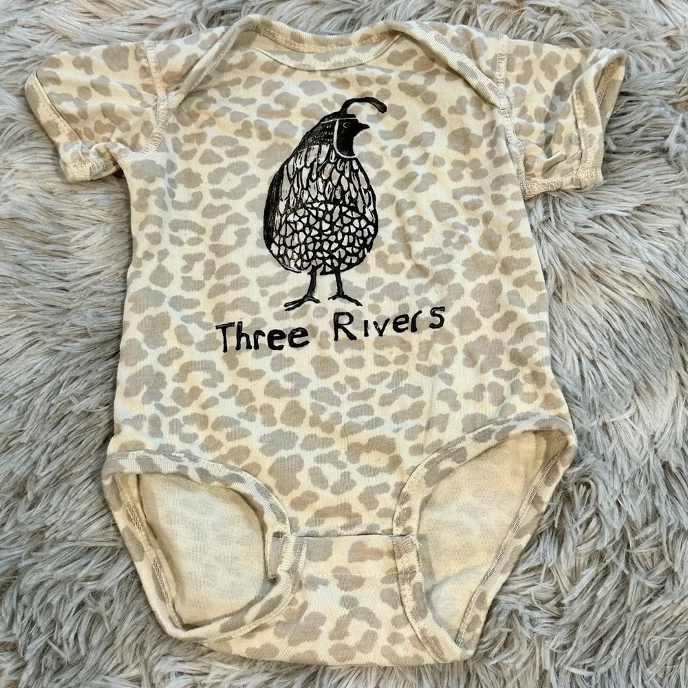 Rabbit Skins Cream Animal Print Kids Bodysuit